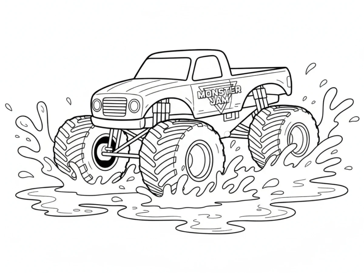 coloriage Monster Jam à imprimer pour enfant de 2 ans