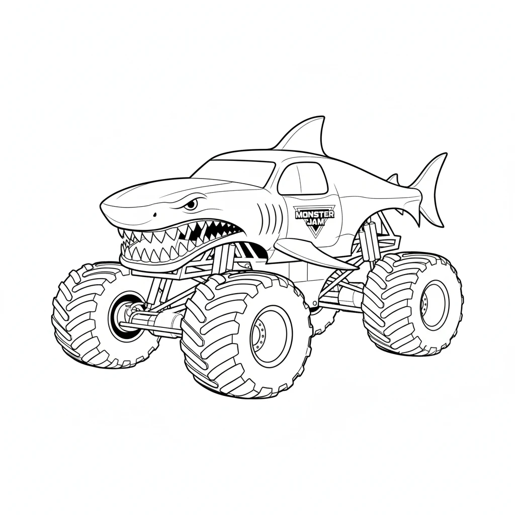 coloriage Monster Jam pour enfant de 4 ans