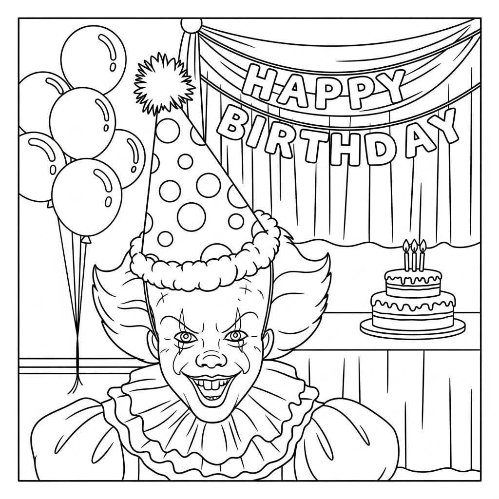 coloriage Pennywise updated pour enfant de 4 ans