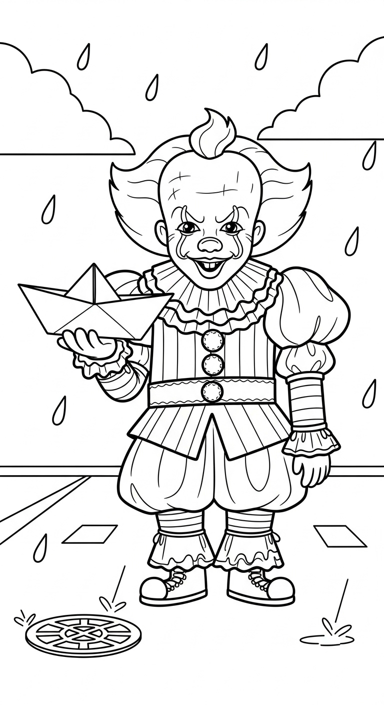 coloriage Pennywise updated pour enfant de 6 ans