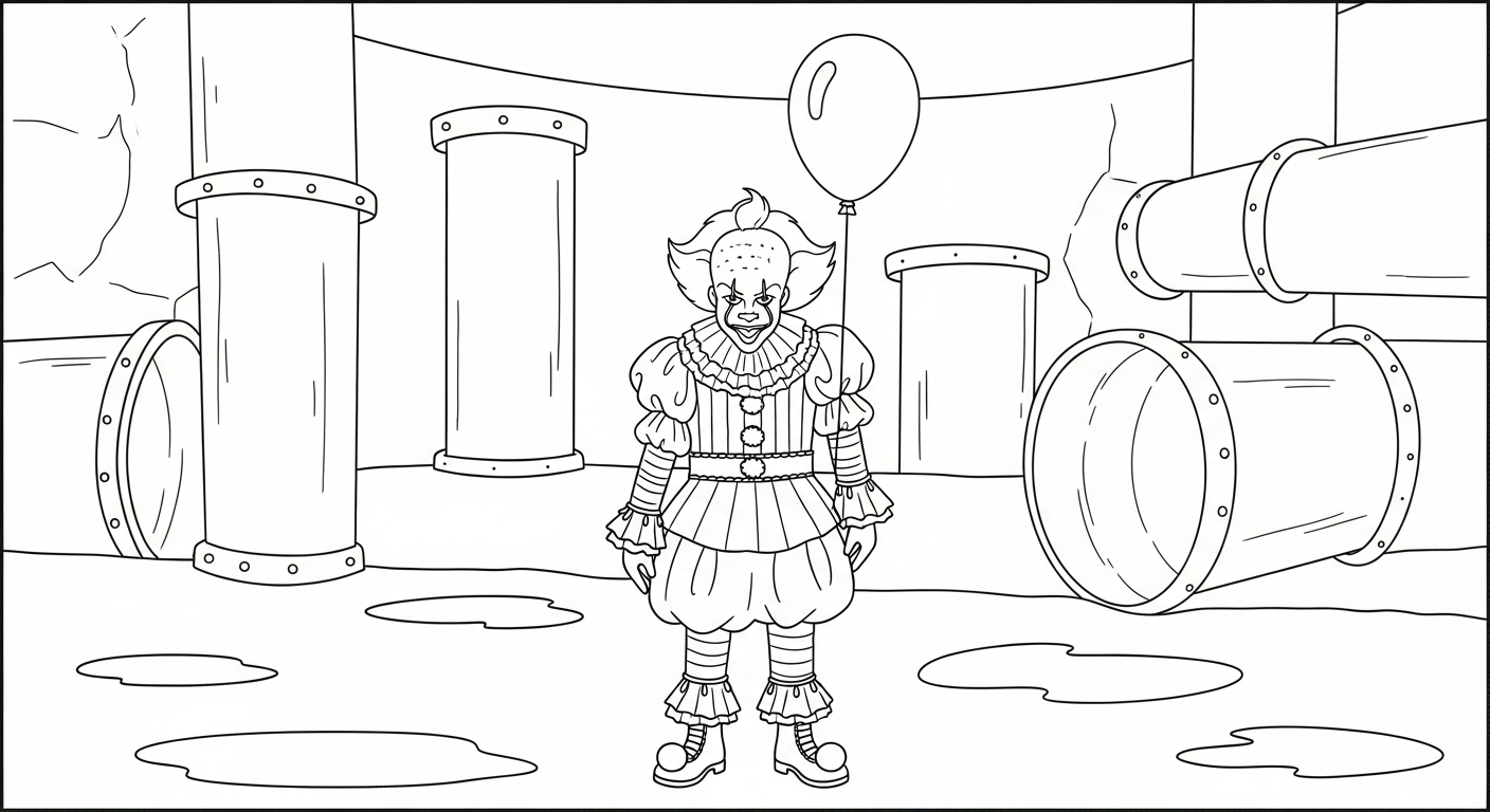 coloriage Pennywise updated pour enfant gratuit 1