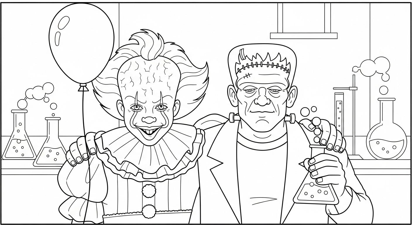 coloriage Pennywise updated gratuit en ligne