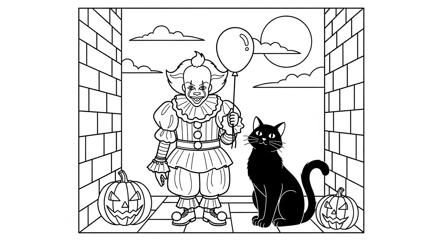 coloriage Pennywise updated pour enfants à télécharger