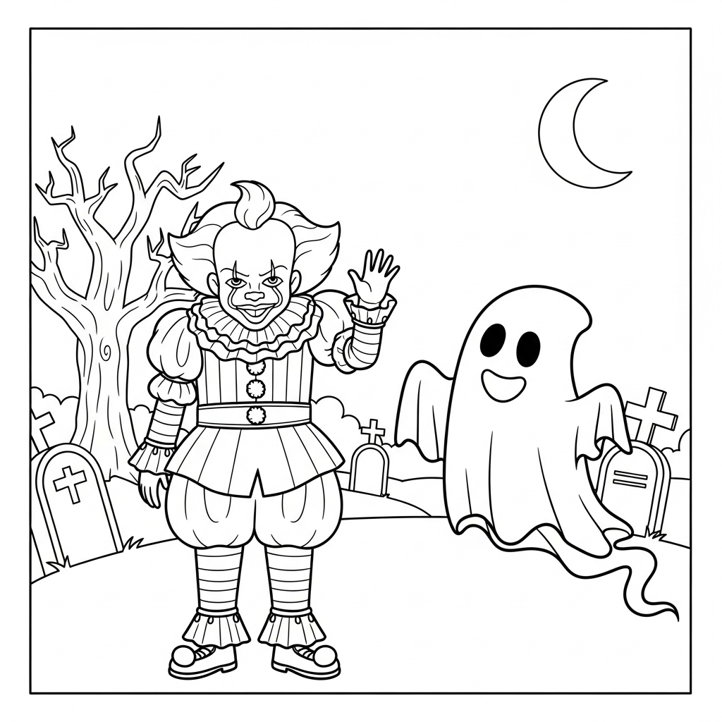 coloriage Pennywise updated et dessin a imprimer