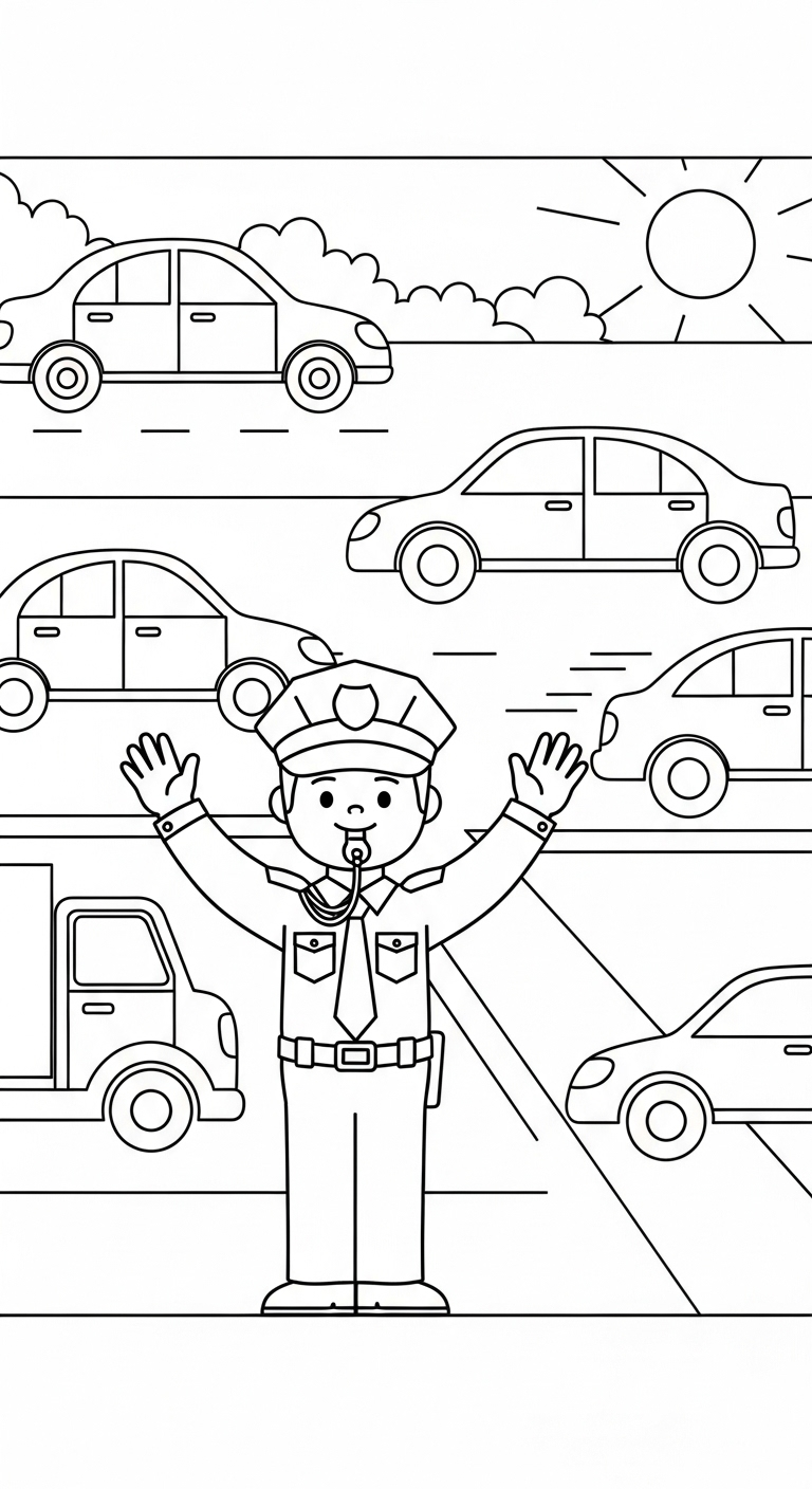 coloriage Police updated pour bebe a imprimer