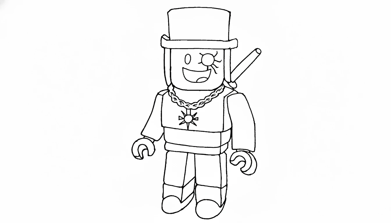 coloriage Sammy Roblox à imprimer pour enfant de 2 ans