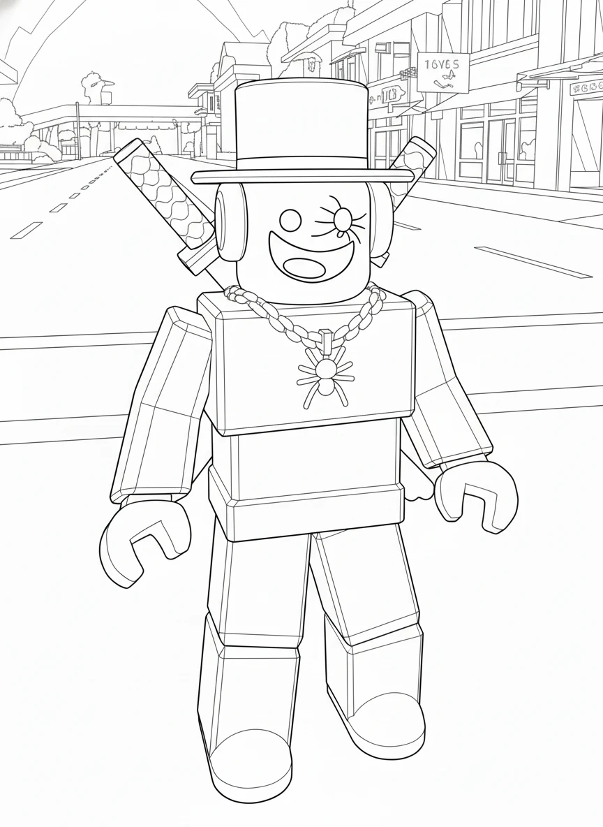 coloriage Sammy Roblox et decoupage