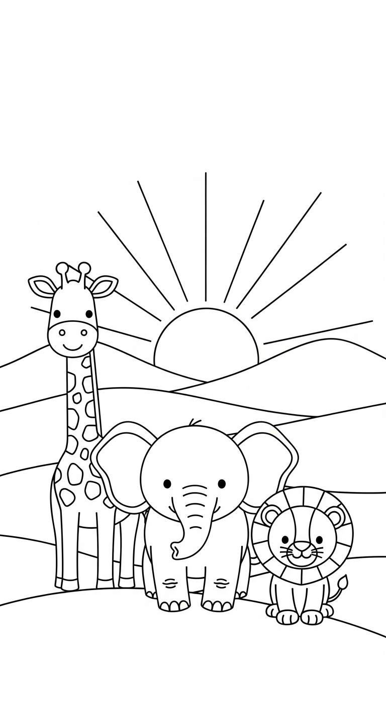 coloriage Savane updated educatif pour enfant