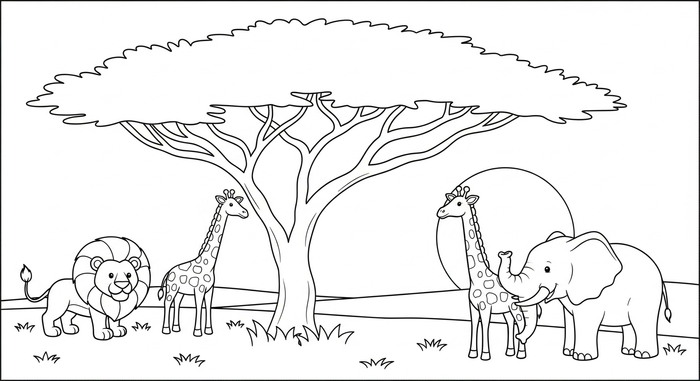 imprimer coloriage Savane updated