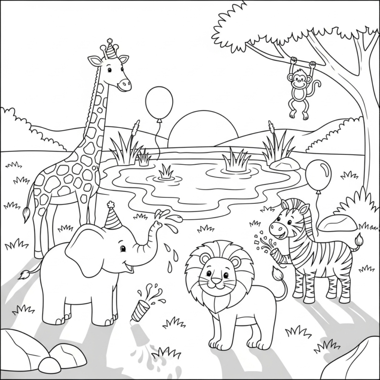 Coloriage Savane
