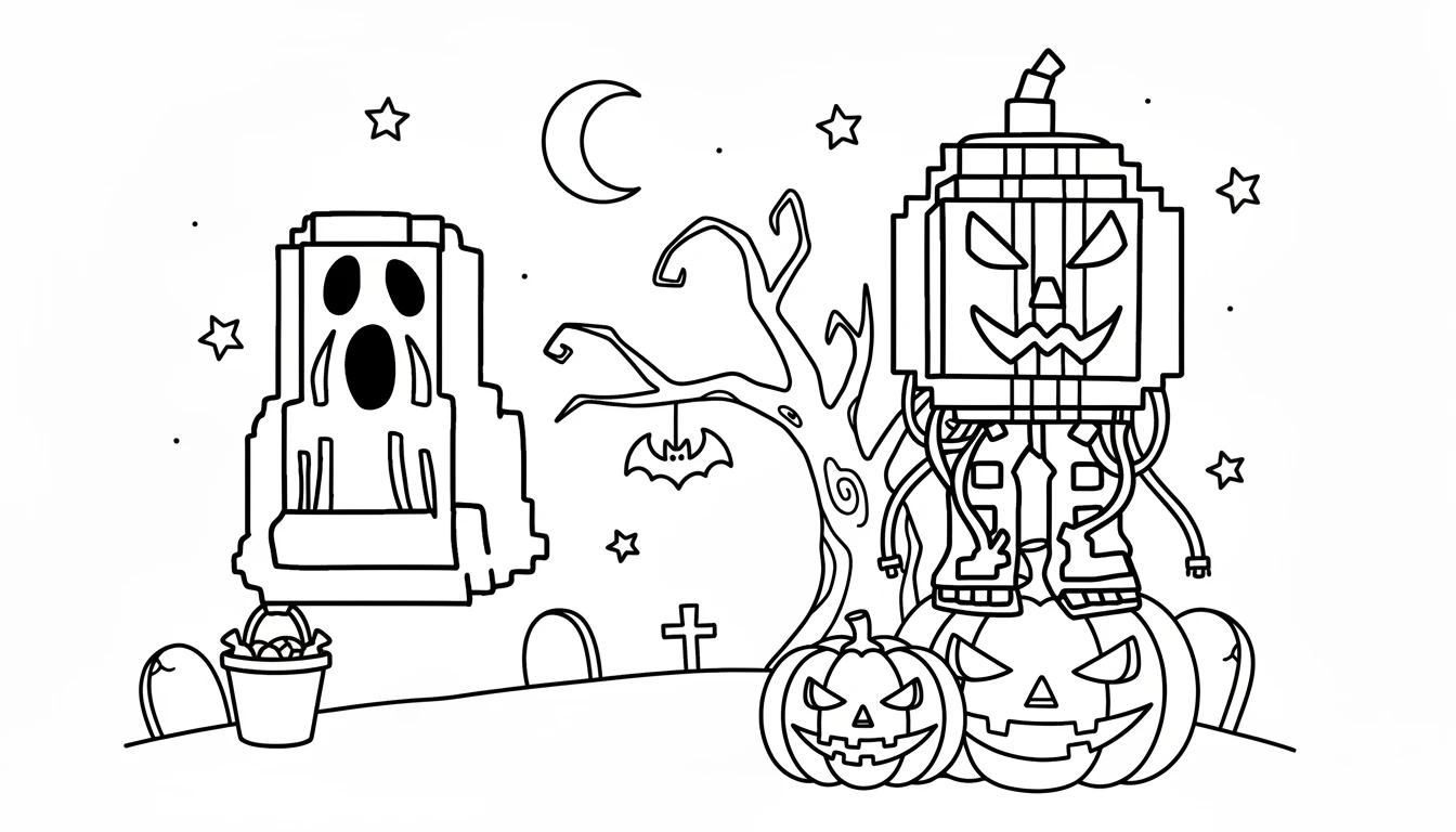 coloriage Spooky et Pumpky a imprimer