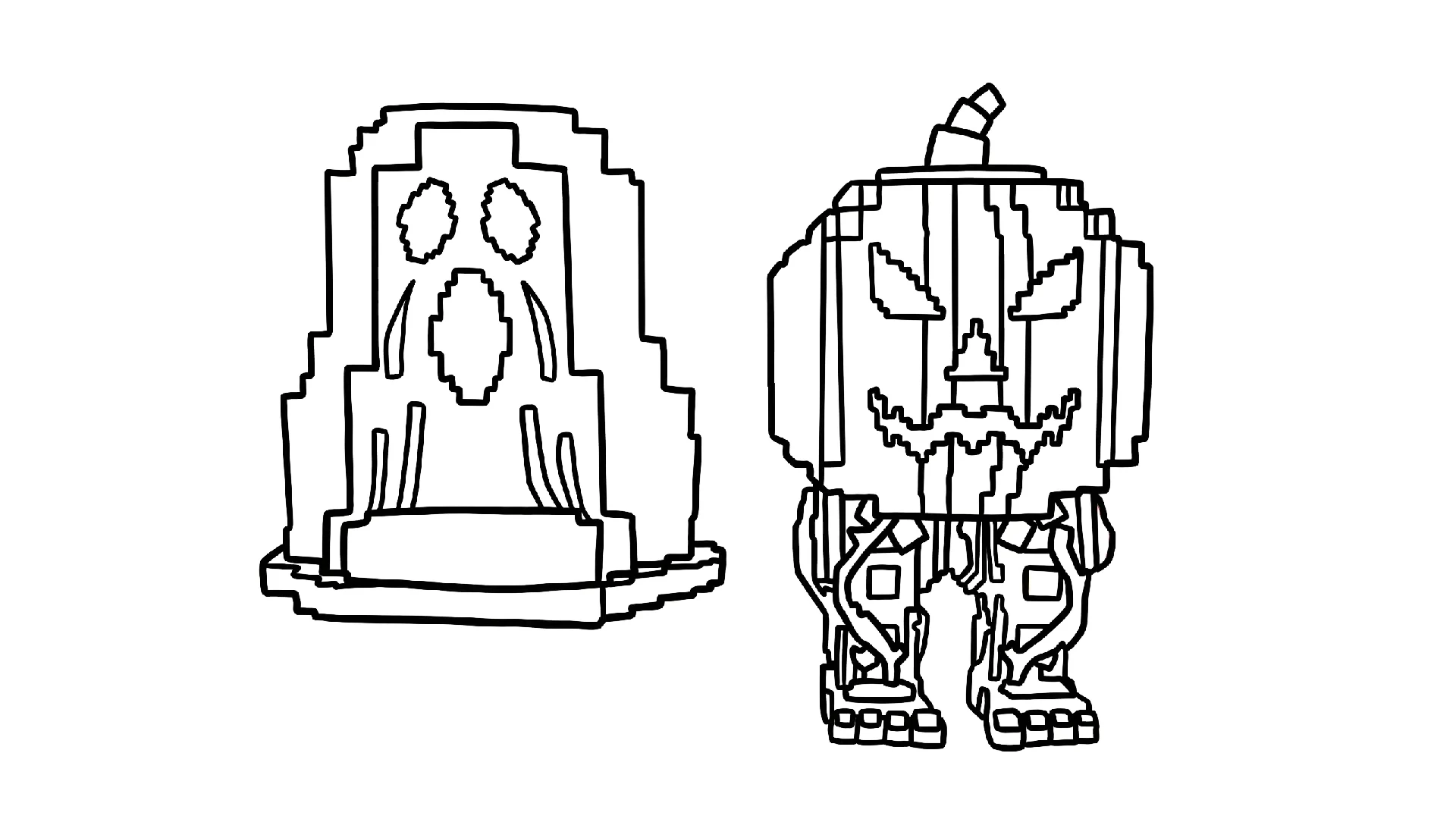 imprimer coloriage Spooky et Pumpky