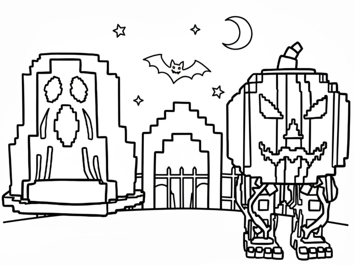 coloriage Spooky et Pumpky a colorier en ligne gratuitement