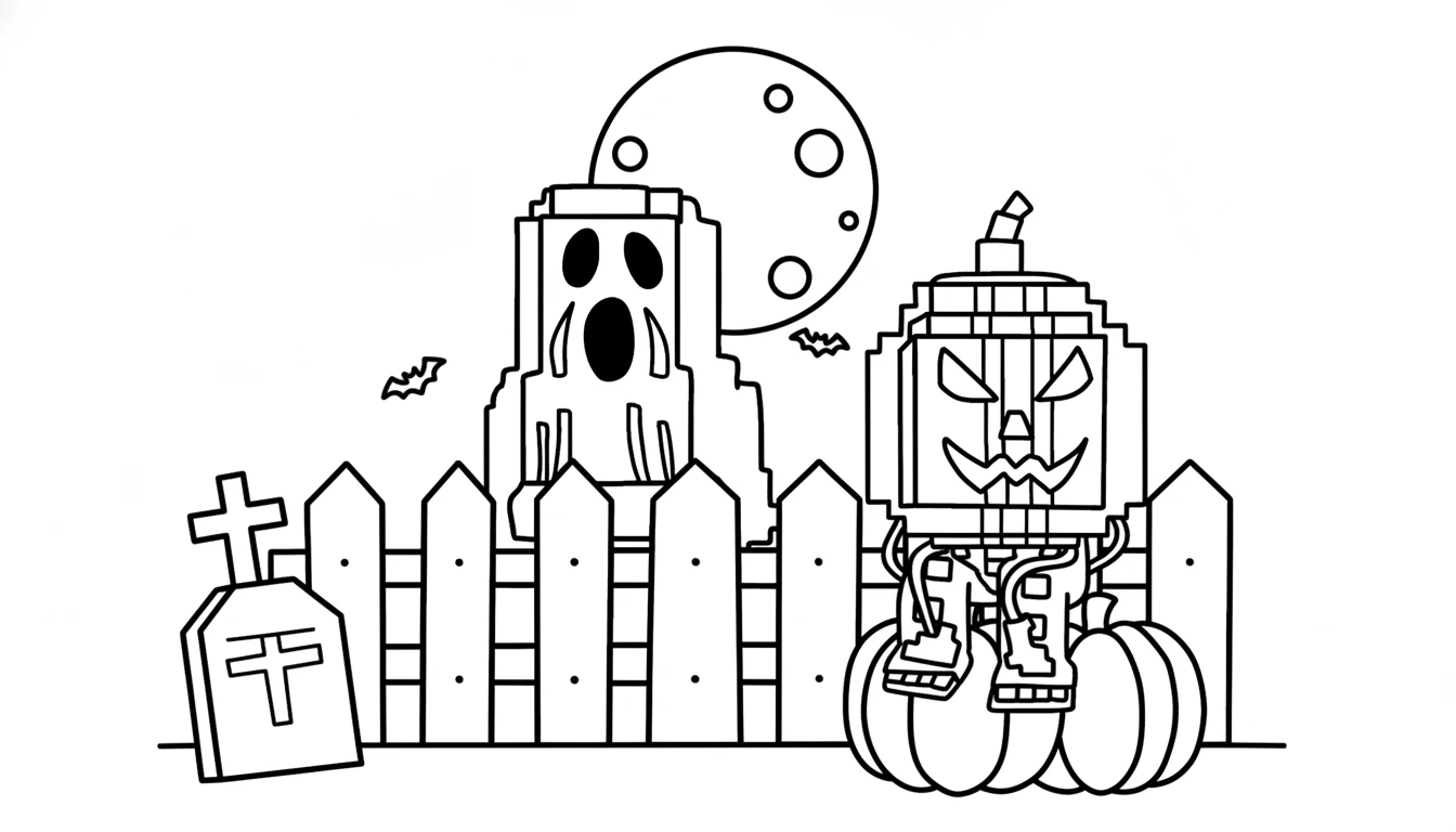 coloriage Spooky et Pumpky a dessiner en ligne