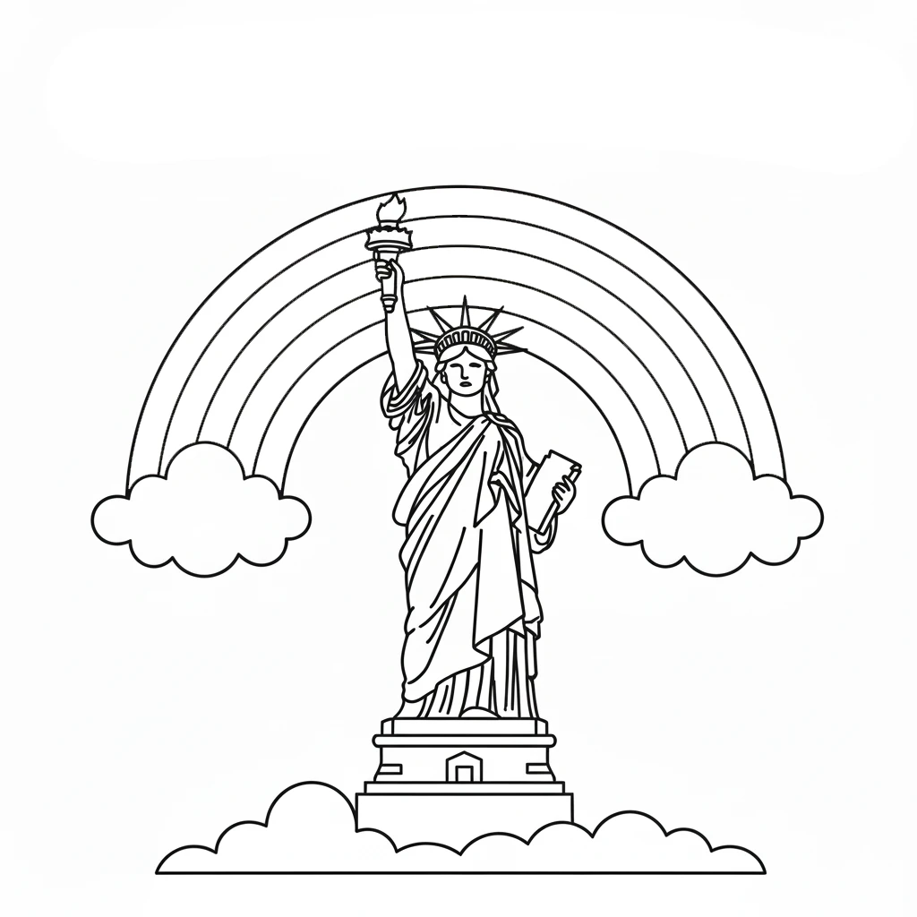coloriage Statue de la Liberté pour bebe a imprimer 1