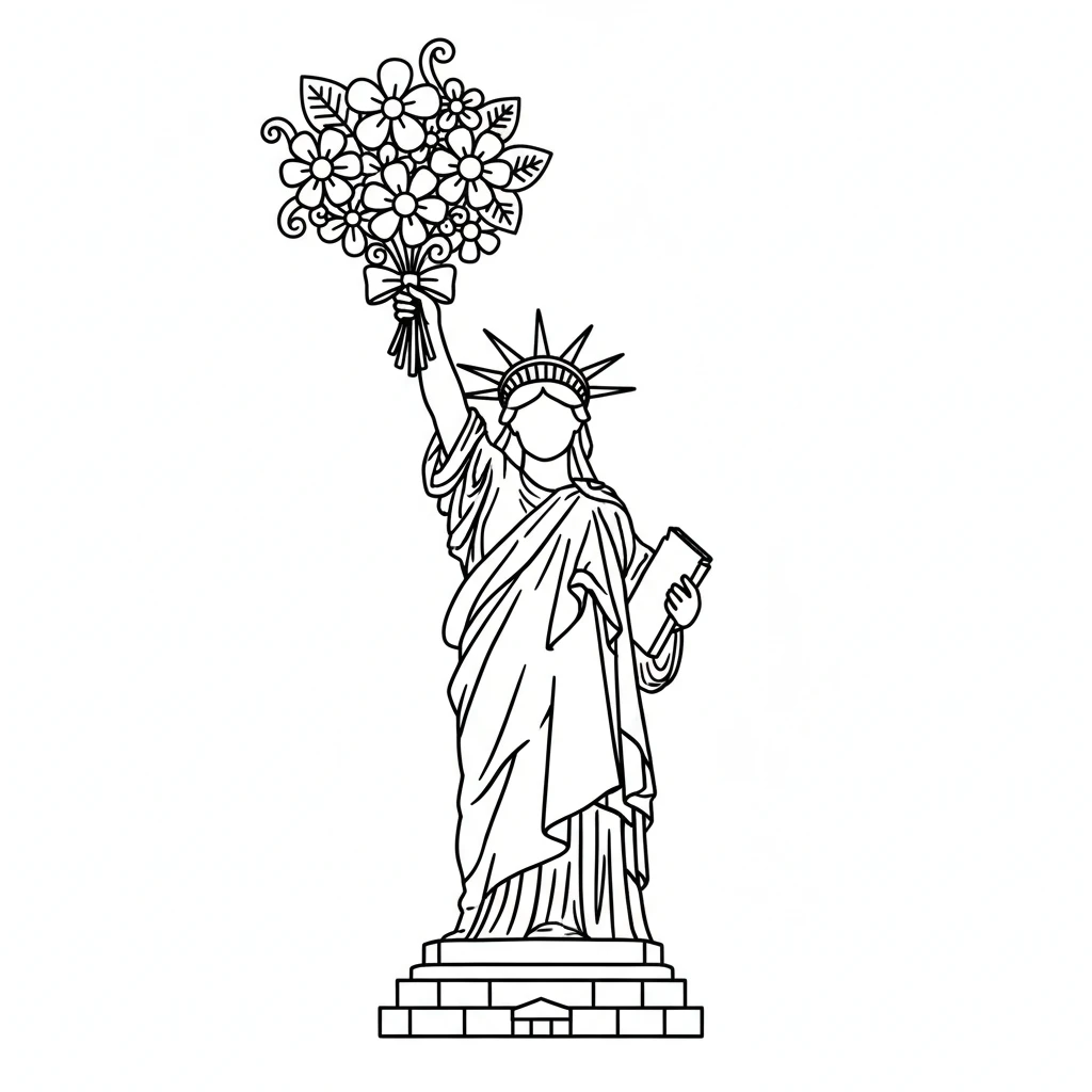 coloriage Statue de la Liberté a imprimer gratuitement