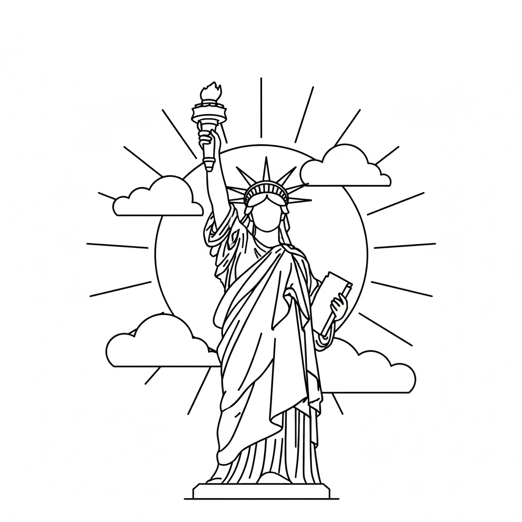 coloriage Statue de la Liberté gratuit en ligne