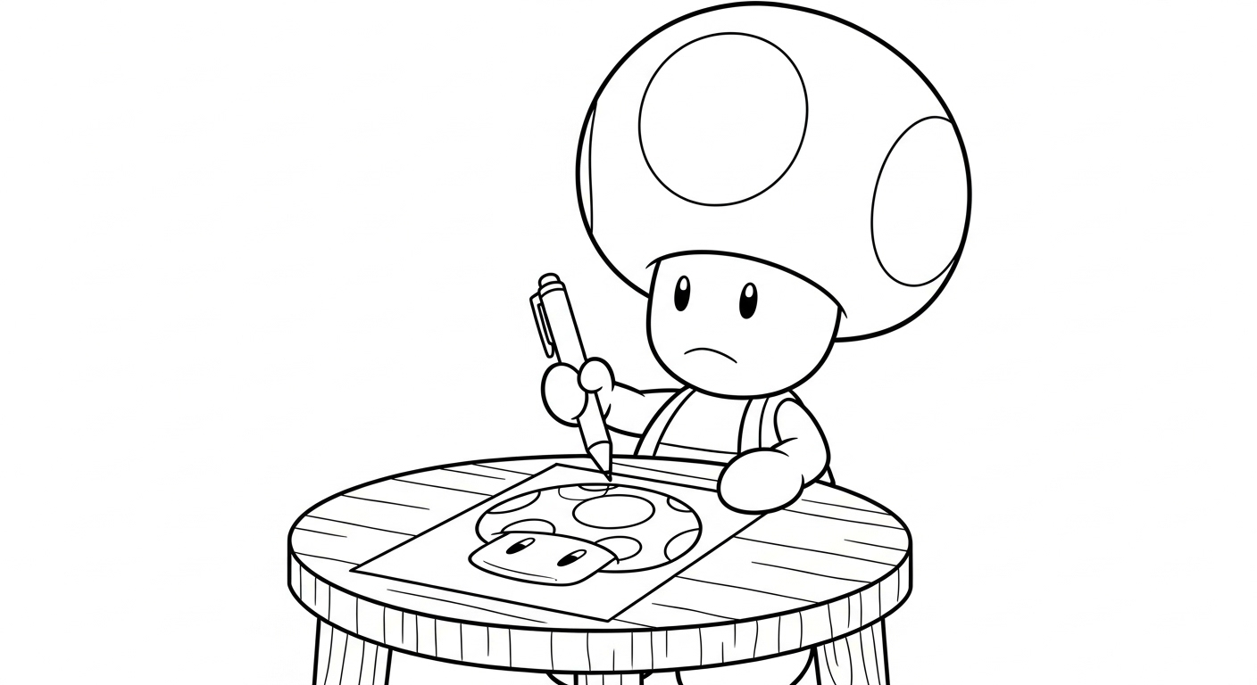 coloriage Toad updated à imprimer pour enfant de 4 ans