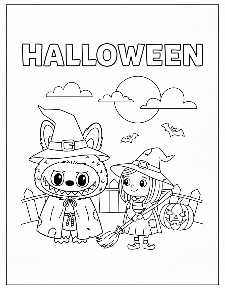 coloriage Labubu Halloween gratuit