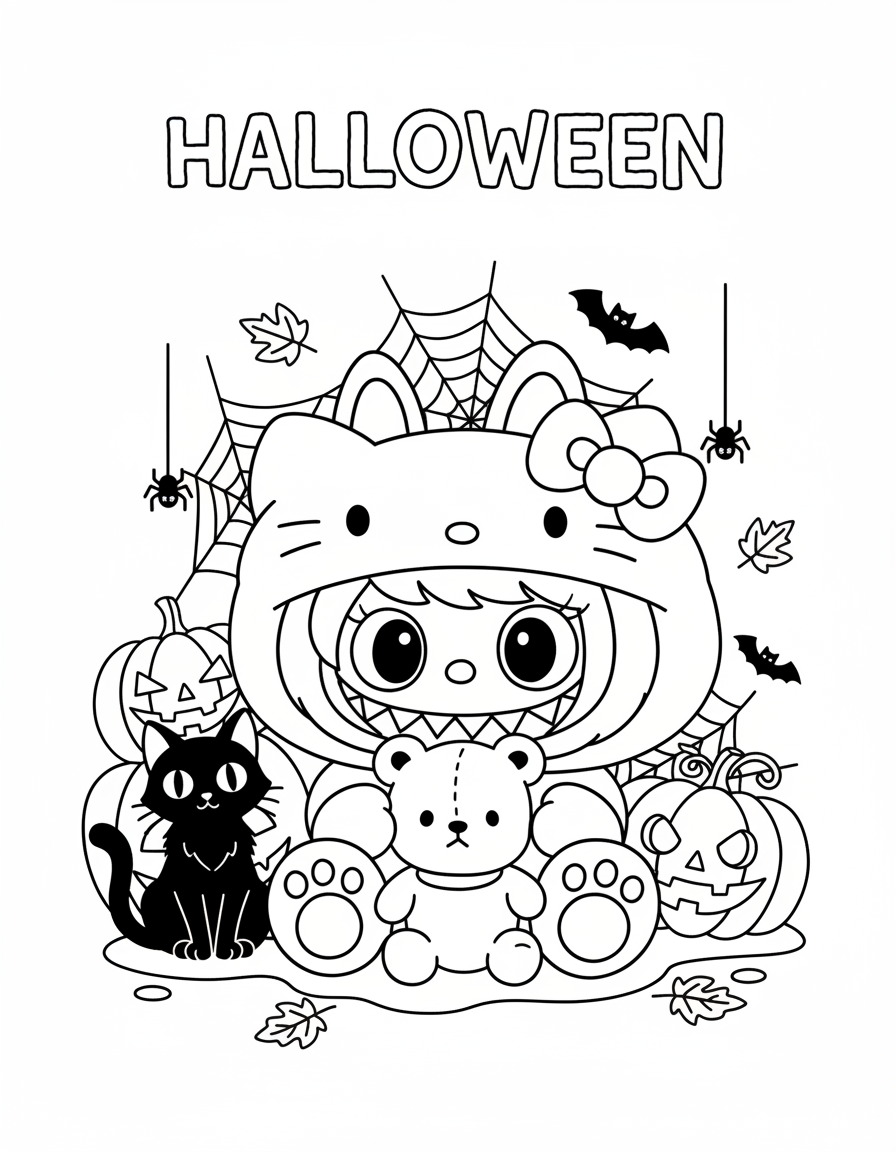 coloriage Labubu Halloween gratuit pour enfants