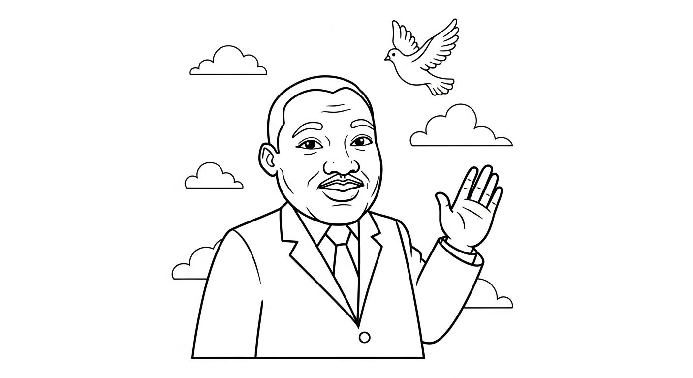 coloriage Martin Luther King gratuit pour enfants