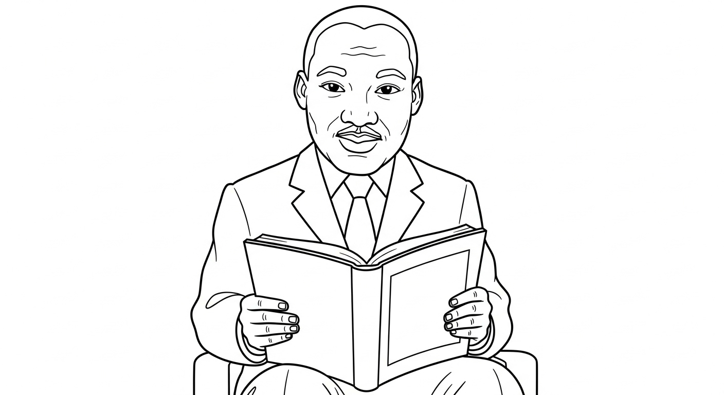 coloriage Martin Luther King pour enfant de 8 ans