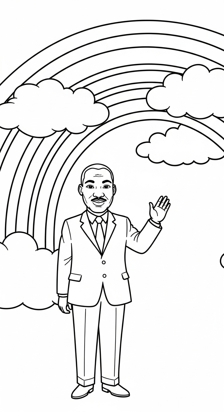 coloriage Martin Luther King pour bebe a imprimer