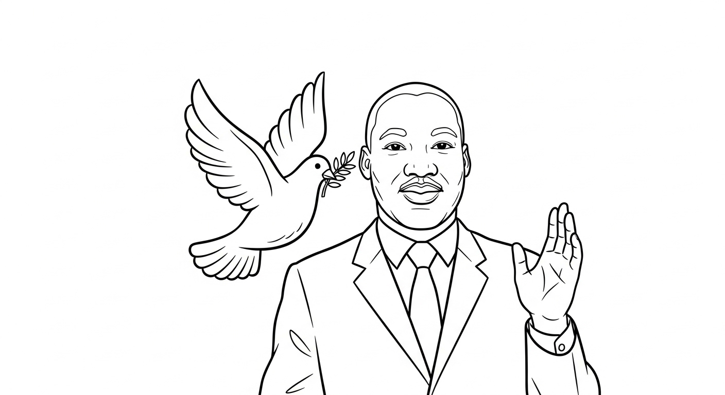 coloriage Martin Luther King à imprimer pour enfant de 12 ans
