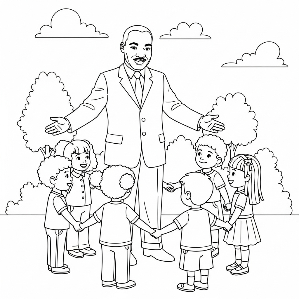 coloriage Martin Luther King à imprimer pdf gratuit