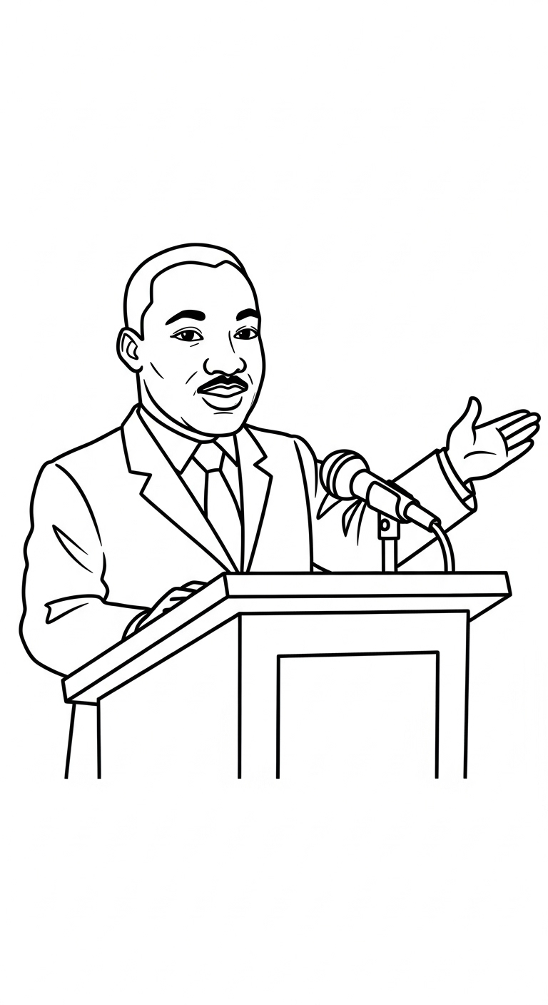coloriage Martin Luther King de pour enfants