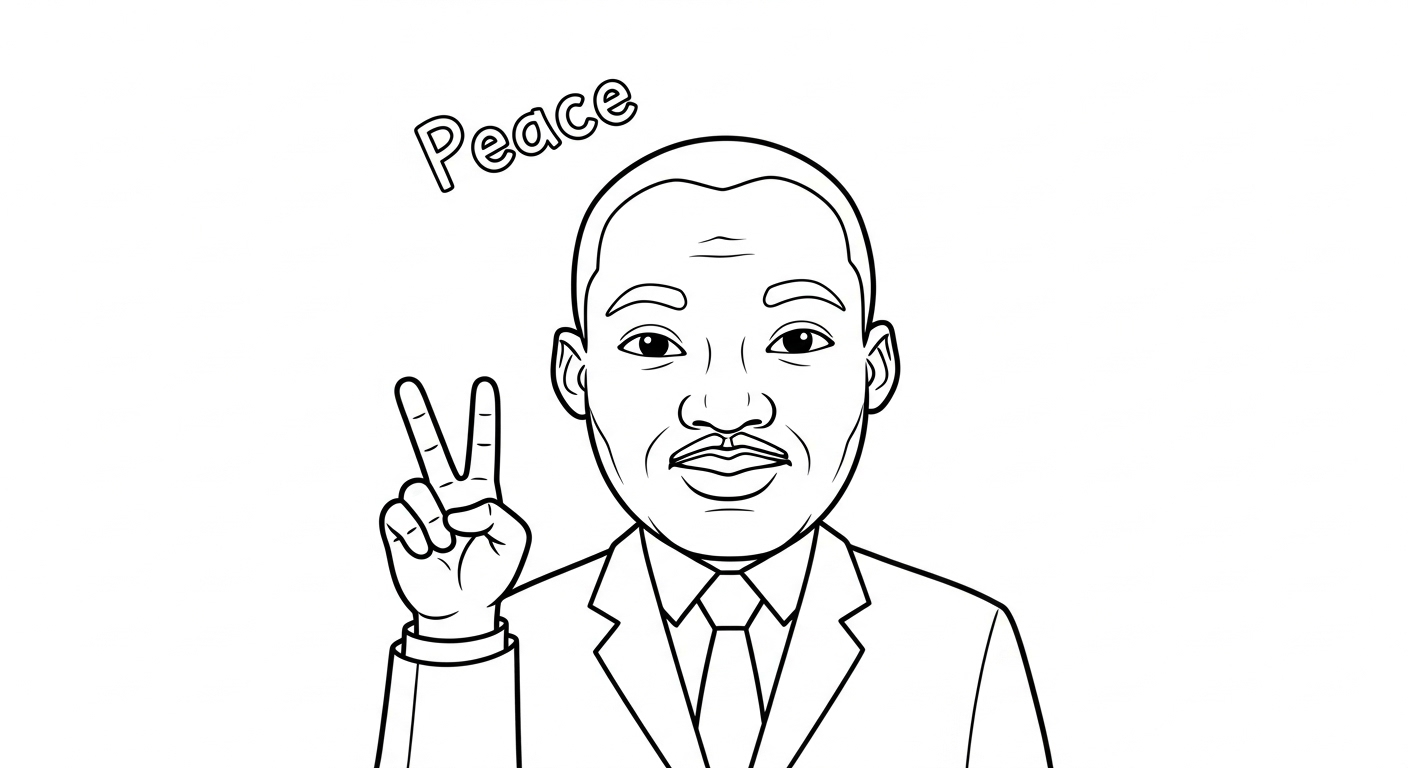 coloriage Martin Luther King educatif pour enfant