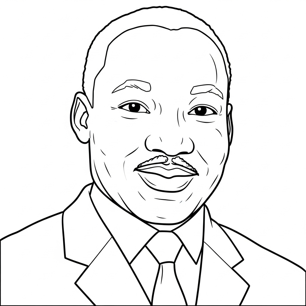 coloriage Martin Luther King pour enfant à imprimer