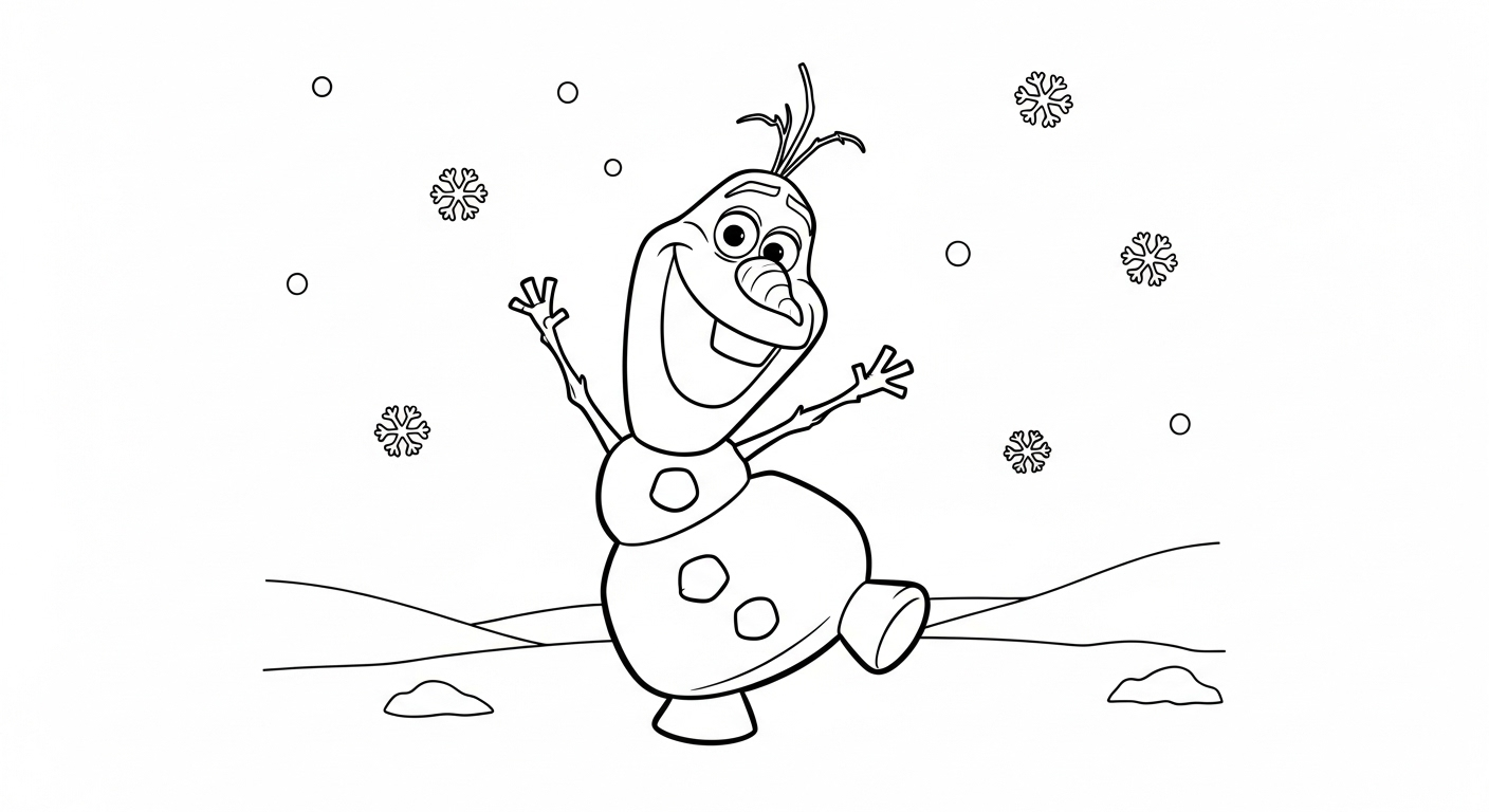 coloriage Olaf updated à imprimer pour enfant de 9 ans
