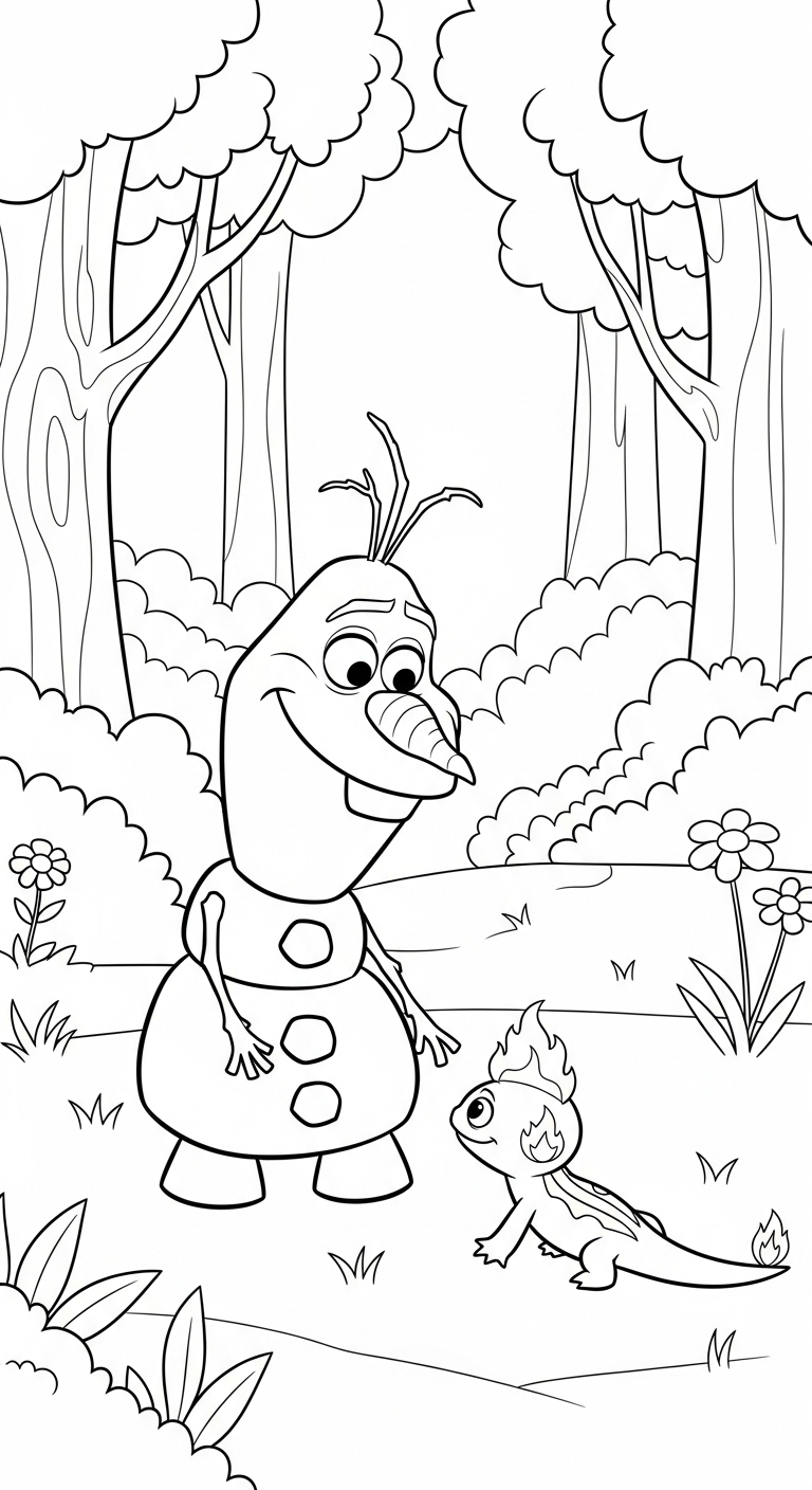 imprimer coloriage Olaf updated pour enfant
