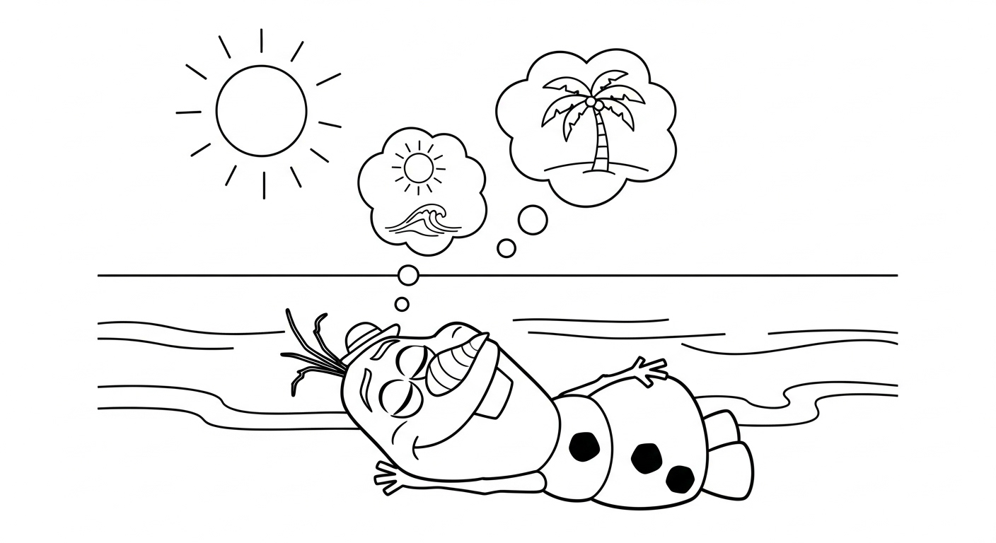 coloriage Olaf updated pour enfants