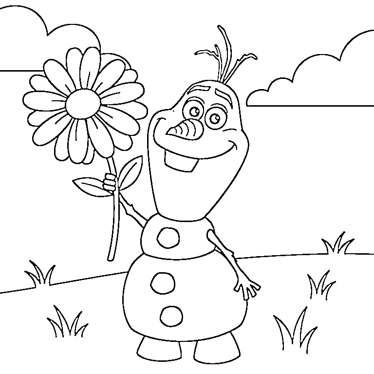 coloriage Olaf updated a colorier en ligne