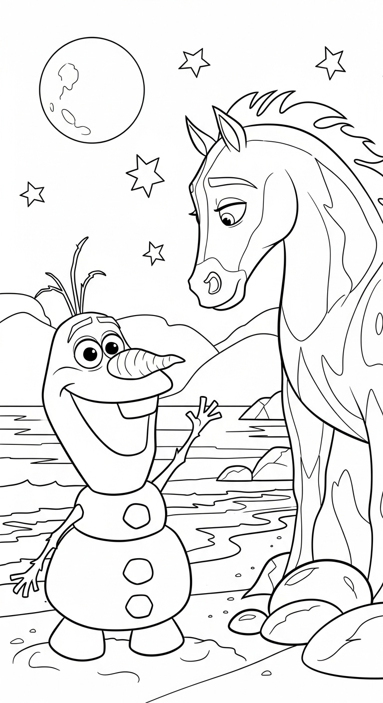 coloriage Olaf updated pour enfant a imprimer gratuit