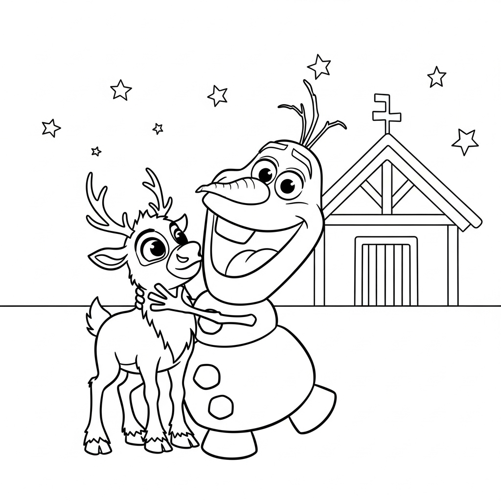 coloriage Olaf updated pour enfant de 6 ans
