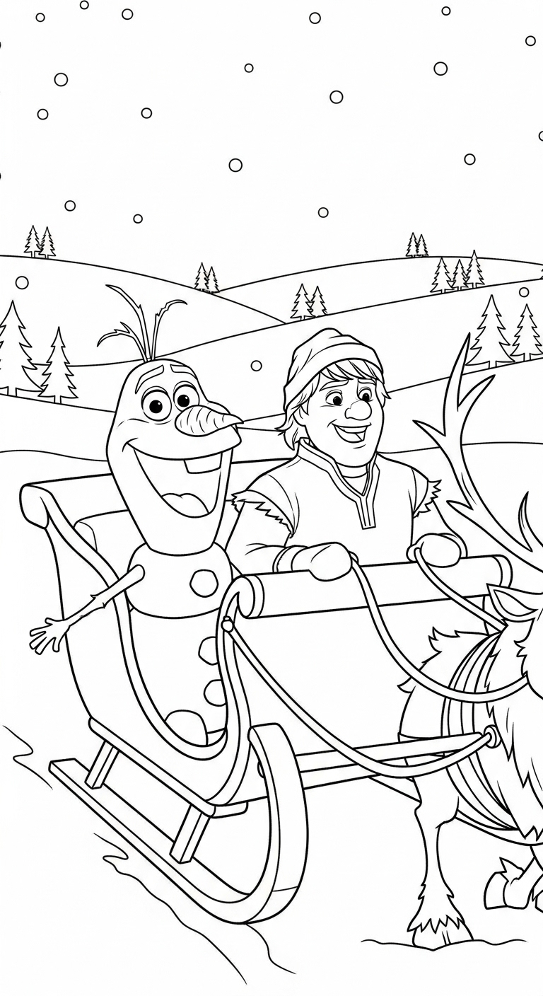 imprimer coloriage Olaf updated pour enfant
