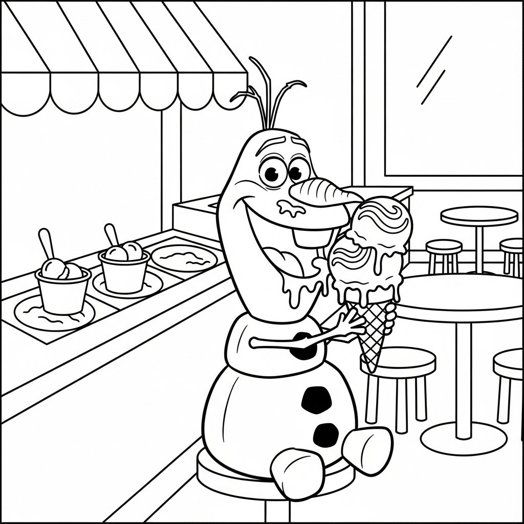 imprimer coloriage Olaf updated gratuit