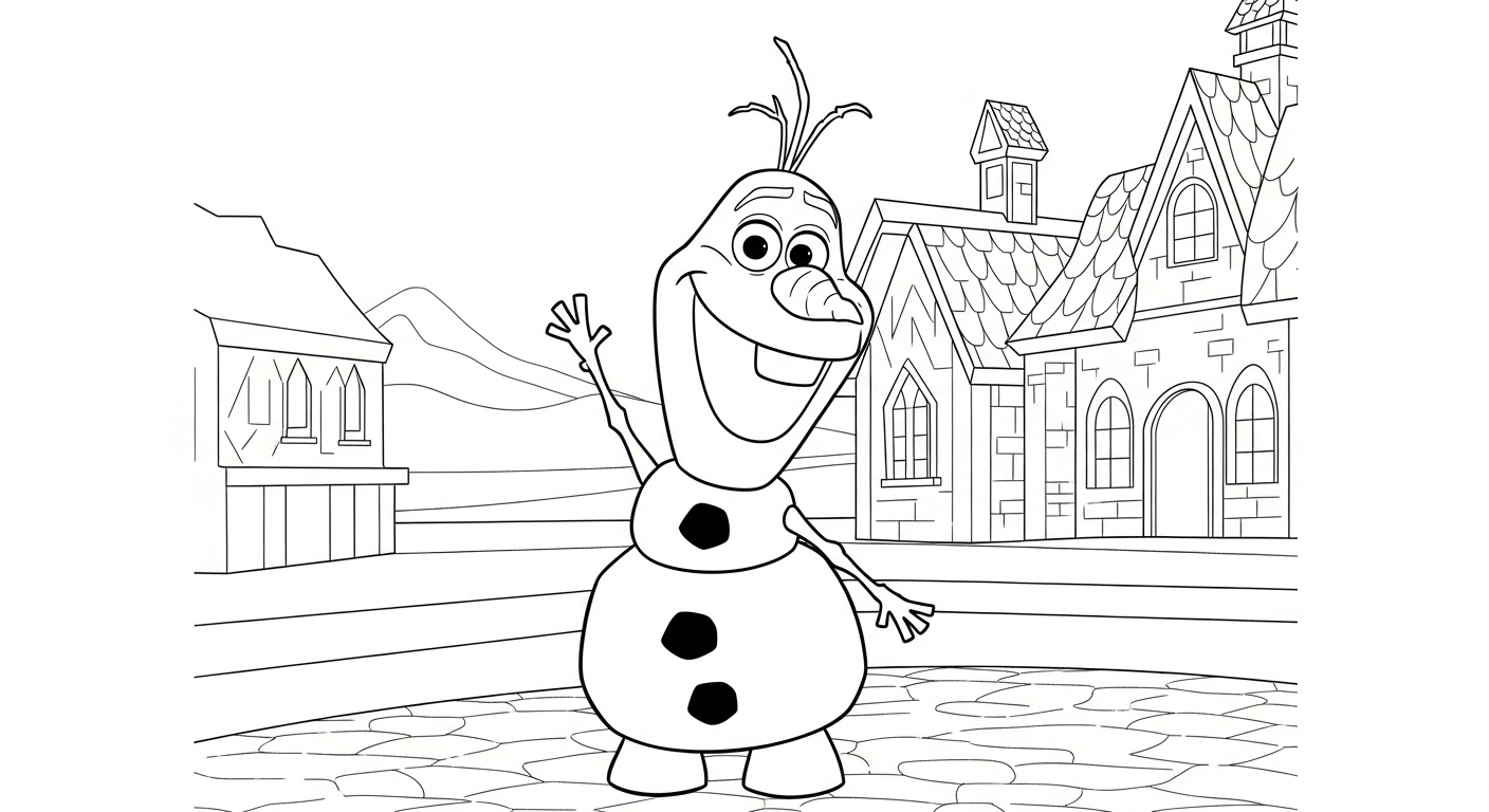imprimer coloriage Olaf updated pour enfant