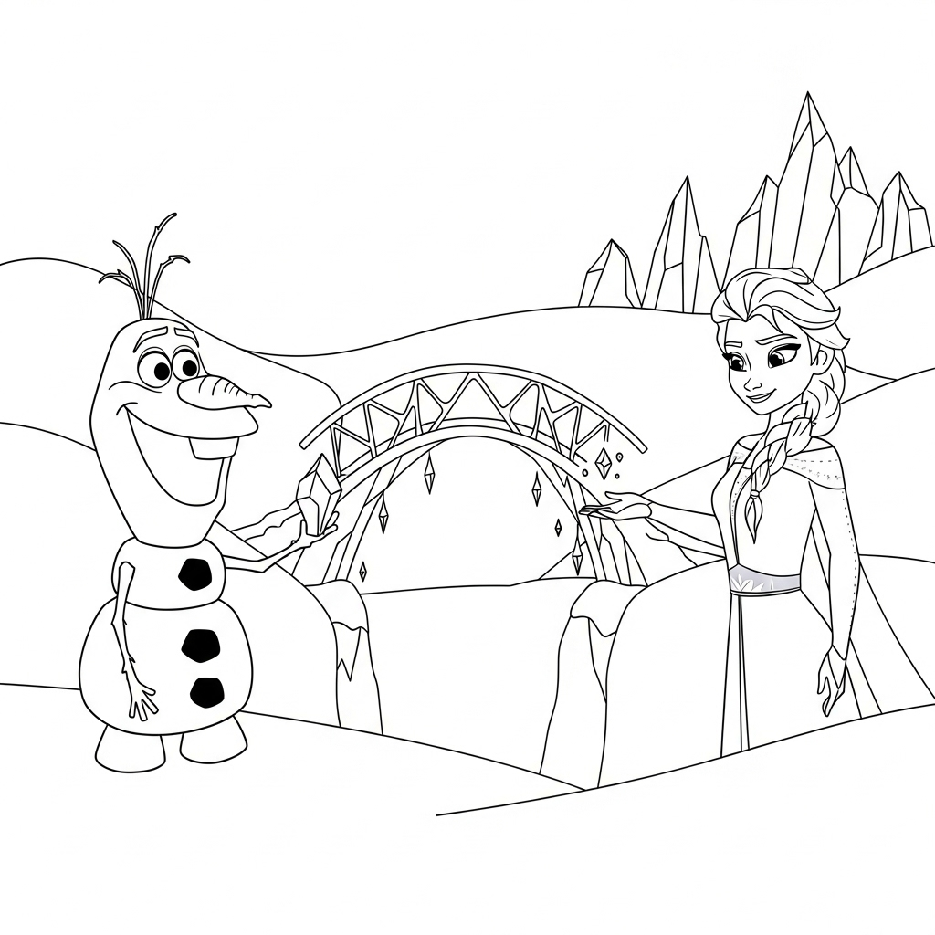 coloriage Olaf updated pour enfant de à imprimer