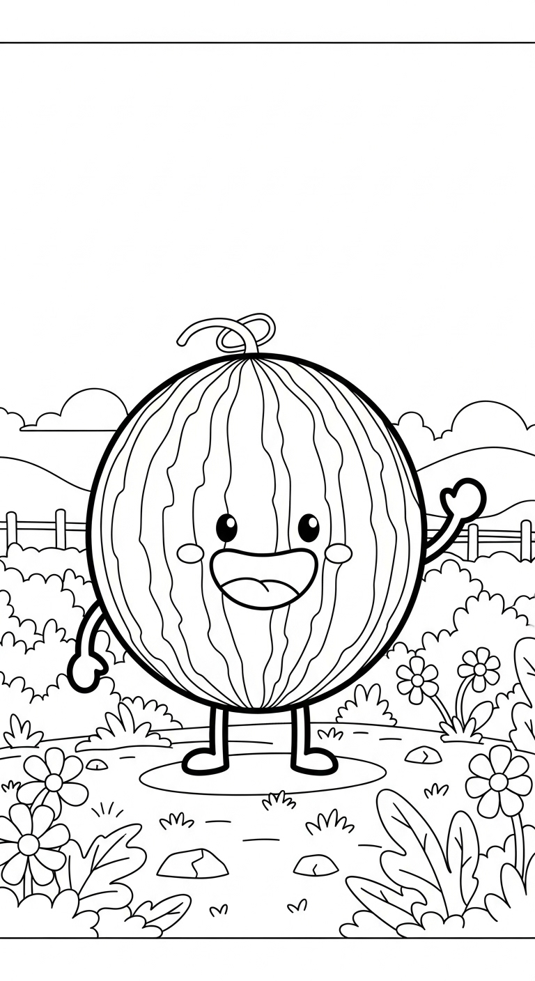 coloriage Pastèque updated à imprimer pour enfants