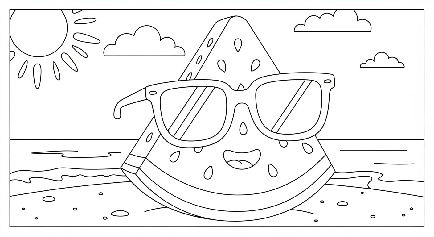 coloriage Pastèque updated a imprimer gratuit