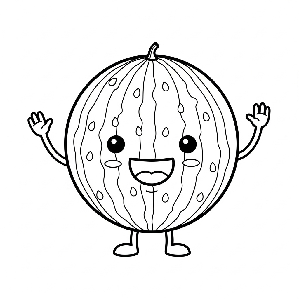 coloriage Pastèque updated pour enfant a imprimer gratuit