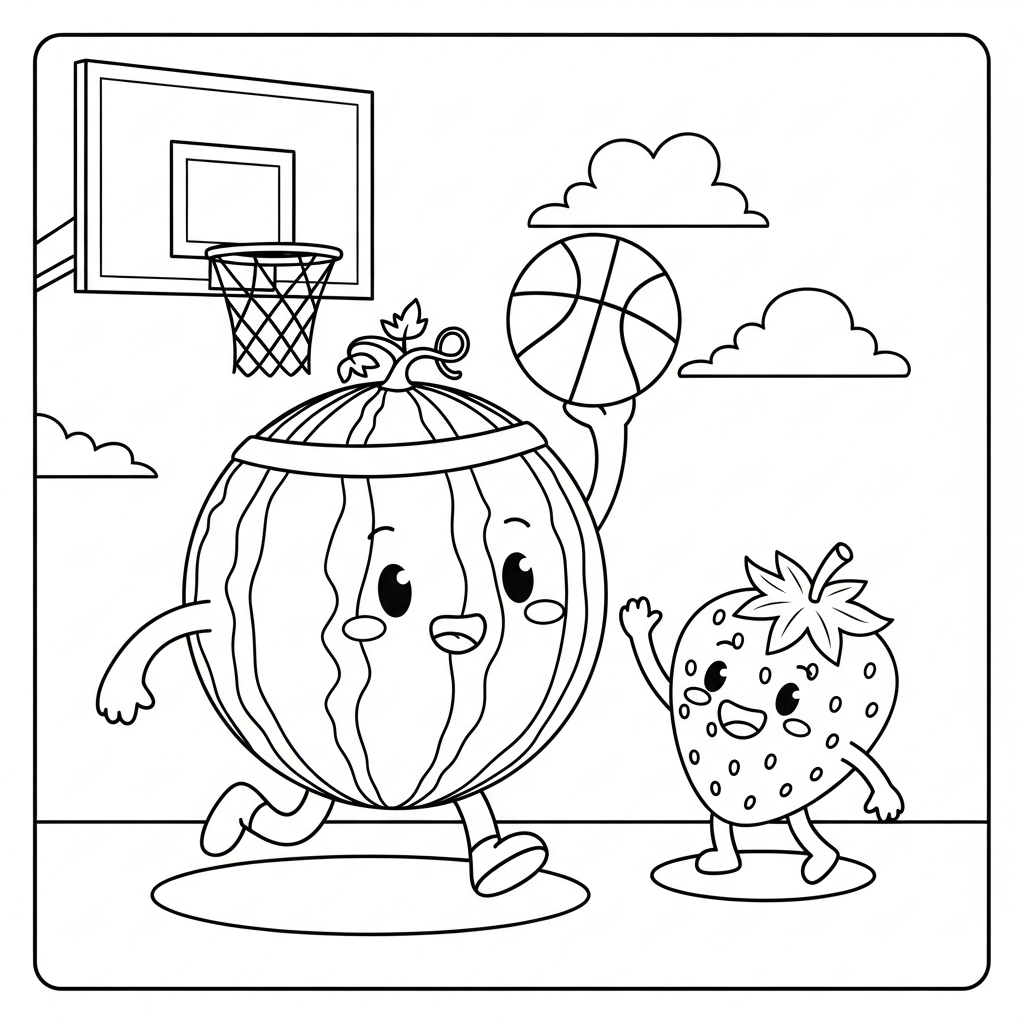 coloriage Pastèque updated à imprimer gratuit