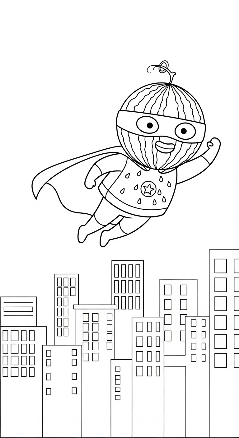 coloriage Pastèque updated pour primaire