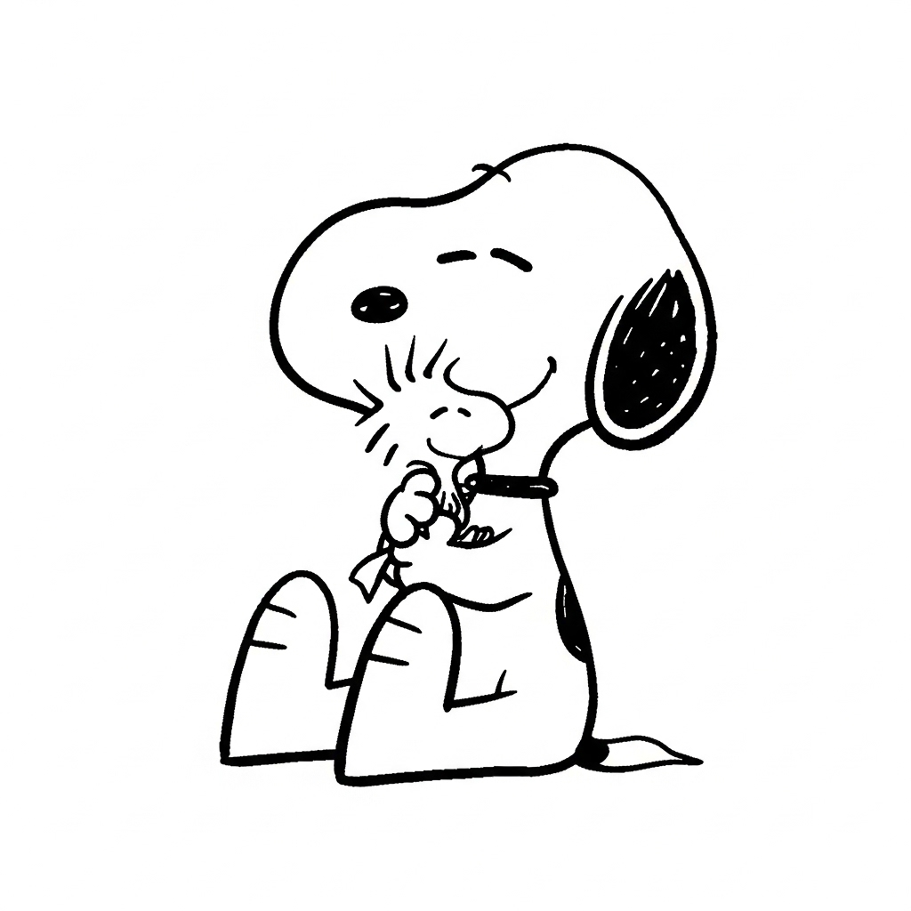 coloriage Snoopy updated a imprimer pour enfant de 4 ans