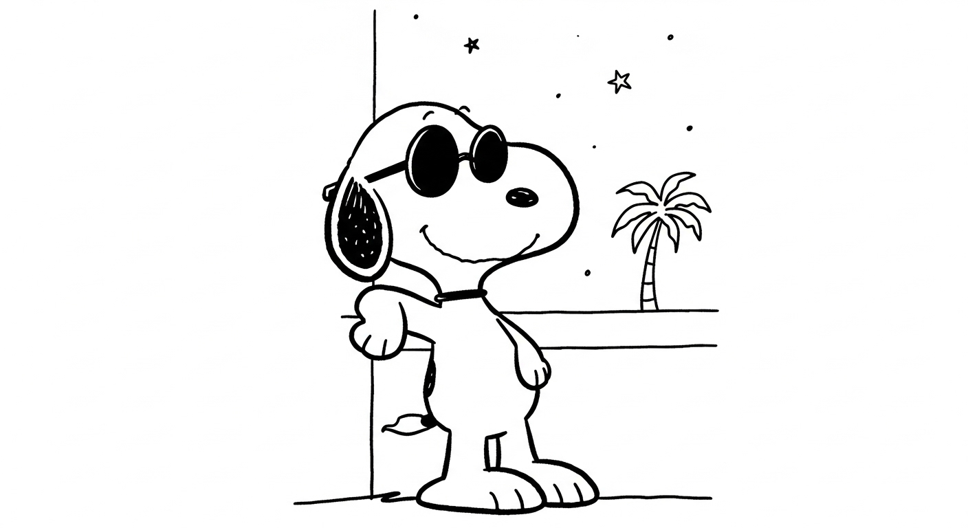 coloriage Snoopy updated pour enfants à télécharger 1