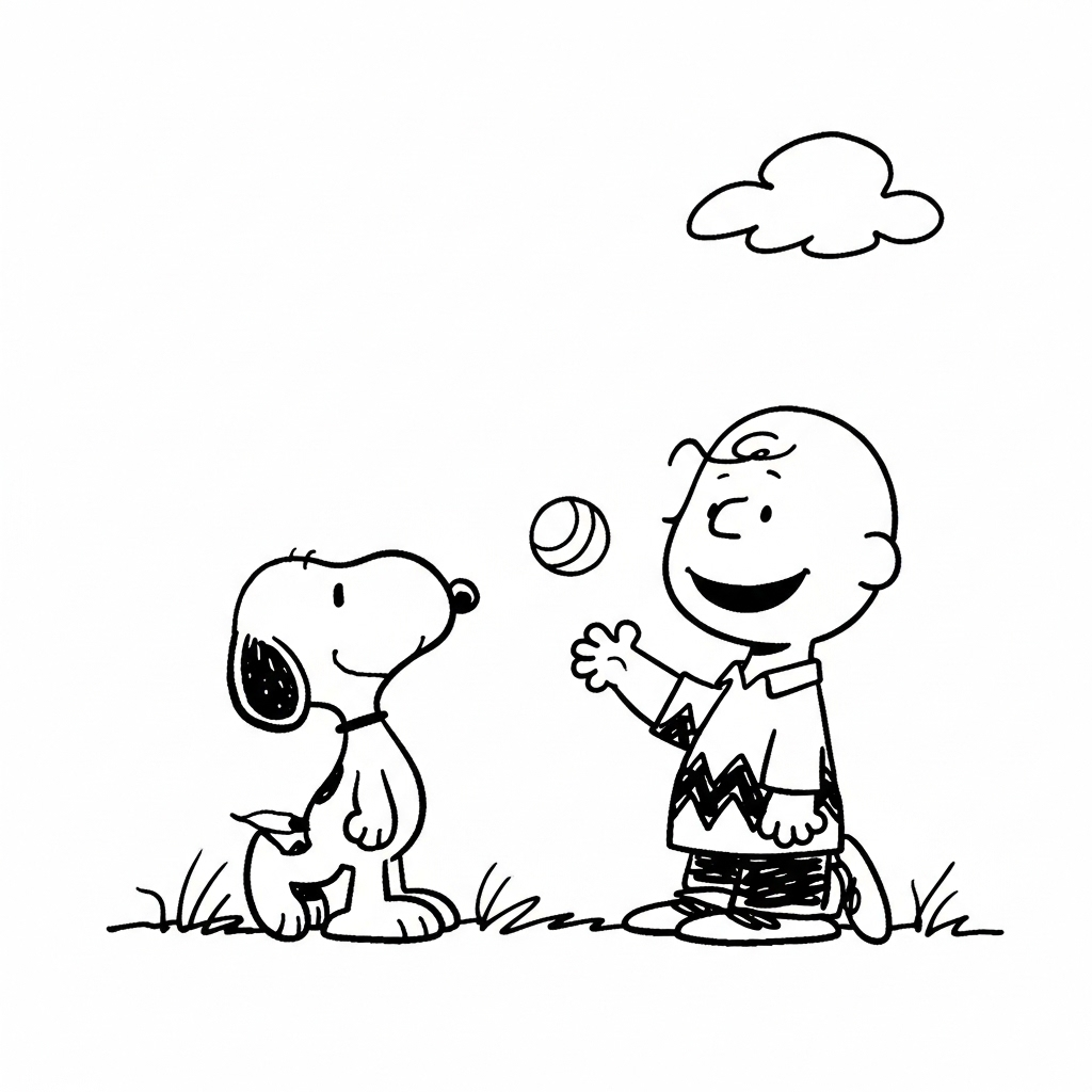 coloriage Snoopy updated et apprentissage